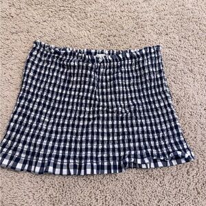Navy and White Plaid Tube Top